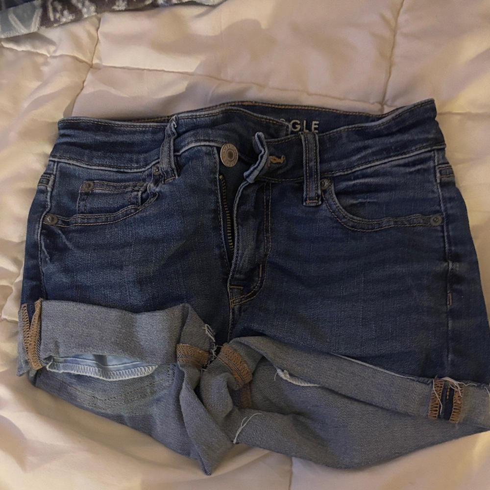 American Eagle Outfitters Dark Blue Denim Shorts